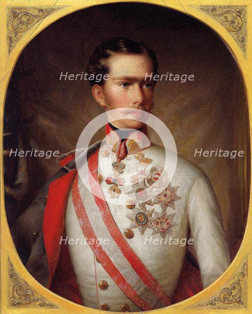 Portrait of Emperor Franz Joseph I of Austria, ca 1854. Creator: Anonymous.