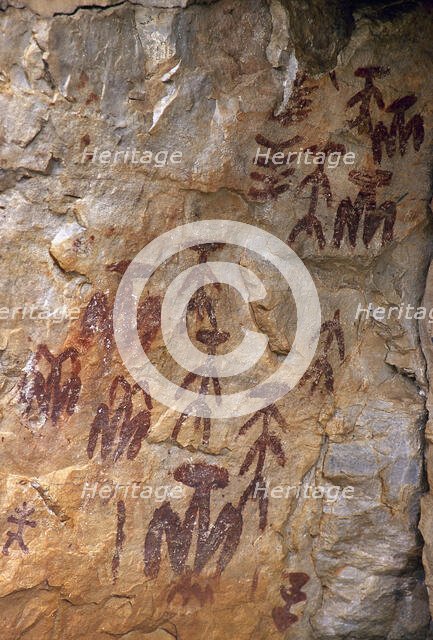 Peña Escrita prehistoric cave art, Fuencaliente, Castile-La Mancha, Spain, 2008.  Creator: LTL.