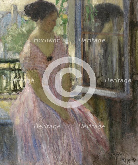 Woman at the Window, 1924. Creator: Auguste Oleffe.