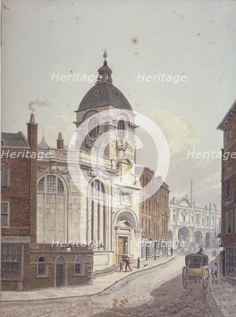 Church of St Benet Fink, Threadneedle Street, City of London, 1810. Artist: George Shepherd