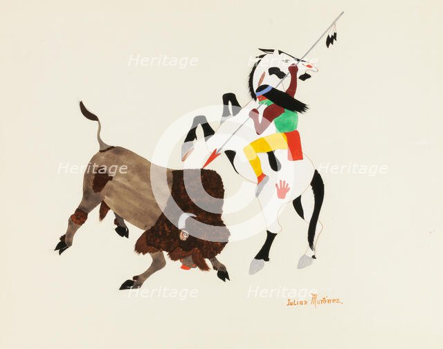 Buffalo Hunter, ca. 1920-1925. Creator: Julian Martinez.