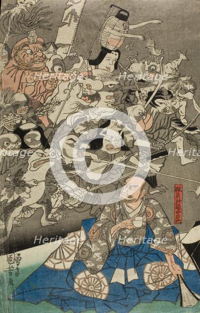 Warrior Minamoto Raiko and the Earth Spider (image 2 of 2), mid 1840s. Creator: Utagawa Kuniyoshi.