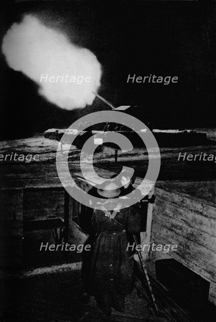 Anti-aircraft women of the ATS operating an identification telescope, 1943. Artist: Unknown.