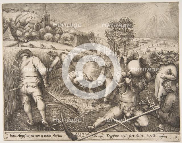 Summer (Aestas) from the series The Seasons, 1570. Creator: Pieter van der Heyden.