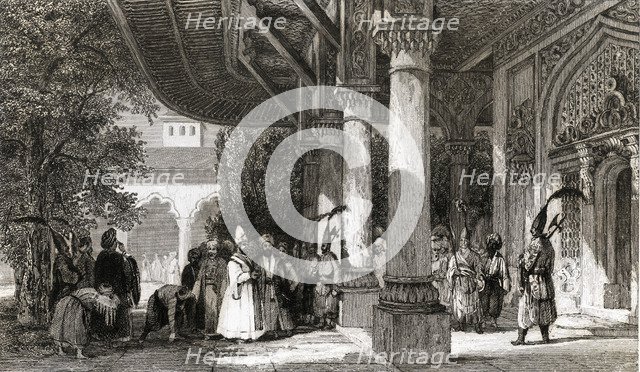 Gate of the Serrallo at Constantinople, engraving from 1850.