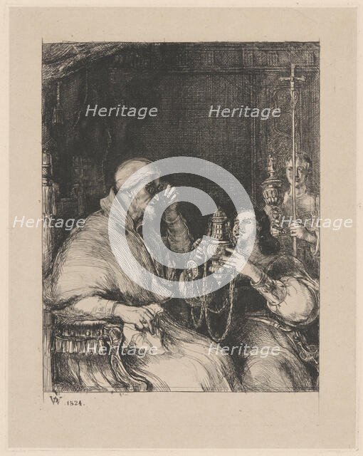 Benvenuto Cellini and Pope Paul III, 1824. Creator: Wilkie, Sir David (1785-1841).