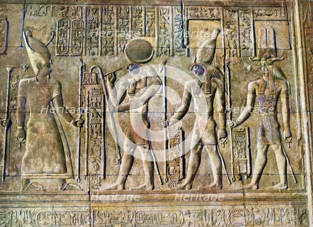 Hieroglyphic relief, Temple of Kom Ombo, Egypt, 20th Century. Artist: Unknown