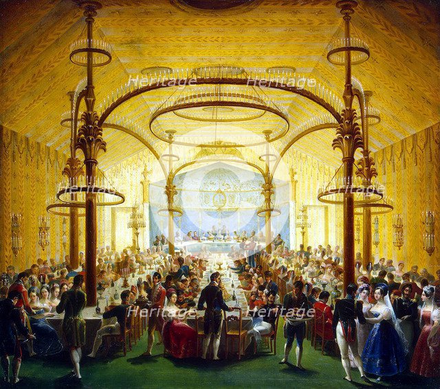 Ceremonial Dinner in Honour of the Moscow Governor-General Prince Dmitry Golitsyn, 1830s. Artist: Anonymous  