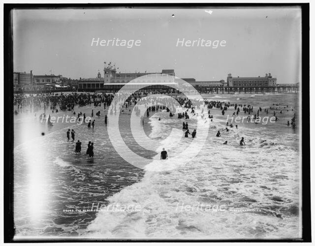 The Beach from Young's Pier, Atlantic City, between 1901 and 1906. Creator: Unknown.