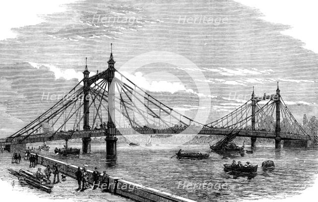 The Royal Albert Bridge, Chelsea, 1873. Creator: Unknown.