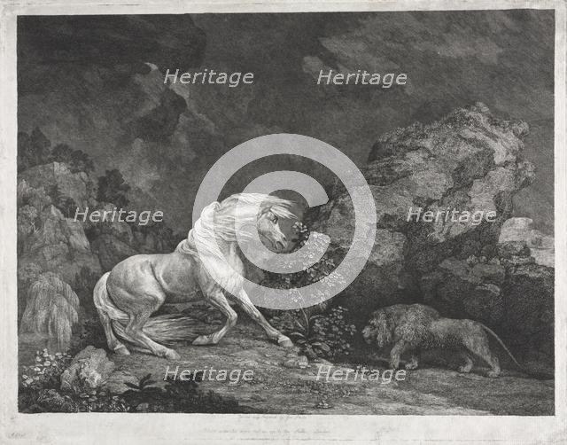 A Horse Frightened by a Lion, 1777. Creator: George Stubbs (British, 1724-1806).