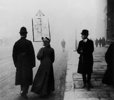 A suffragette demonstrating in Whitehall, London, c1908. Artist: Unknown