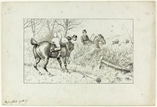 Hunting Scene: Horse and Thrown Rider, 1867/83. Creator: Francis Arthur Fraser.
