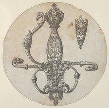 Design for a Sword Hilt, 1550-60. Creator: Pierre Woeiriot.