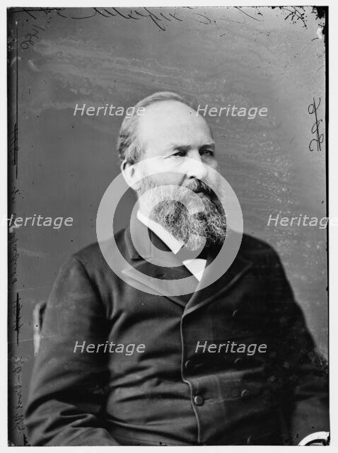 President James Garfield, between 1870 and 1880. Creator: Unknown.