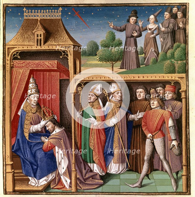 Charles II the Bald is crowned Emperor of the West (875-877) and vision of a sword in the cycle. …