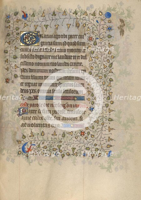 Decorated Text Page; Book of Hours, about 1420. Creator: Unknown.