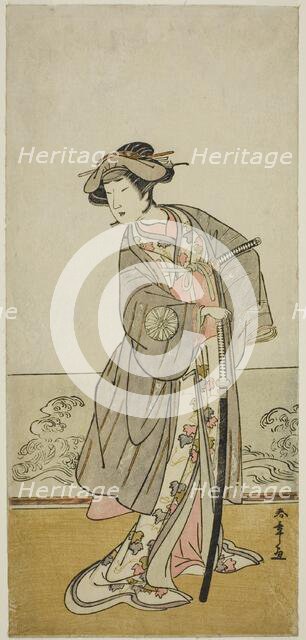 The Actor Nakamura Tomijuro I as Lady Hangaku (Hangaku Gozen) in the Play Wada-..., c. 1777. Creator: Shunsho.
