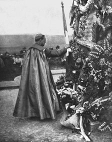 'La deuxieme commemoration de la victoire de la Marne; Mgr Lobbedey, eveque d'Arras', 1916 Creator: Jean Clair-Guyot.