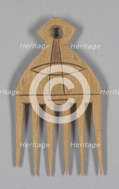 Wood hair comb from Ghana, 1950s. Creator: Unknown.