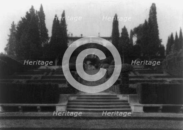 Villa I Tatti, estate of art historian Bernard Berenson, Ponte a Mensola, Italy: Garden..., 1925. Creator: Frances Benjamin Johnston.