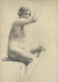 Life study of a seated male nude, (1840s or 50s?). Creator: William Quiller Orchardson.