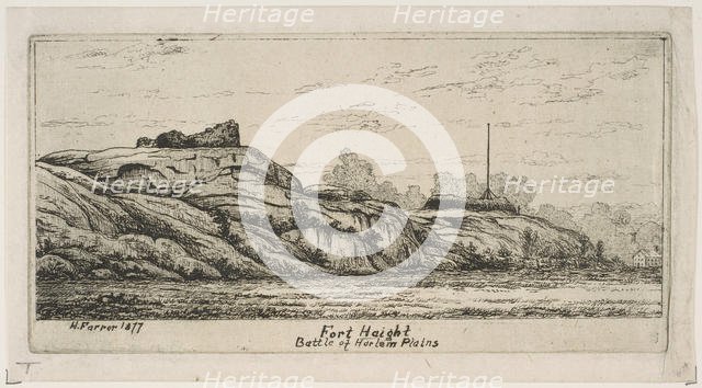 Fort Haight/ Battle of Harlem Plains (from Scenes of Old New York), 1877. Creator: Henry Farrer.