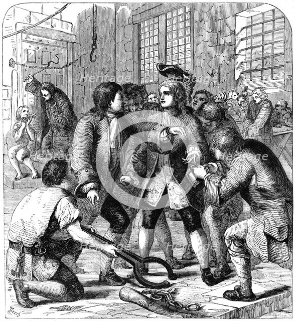 The reception of a debtor in Fleet Prison in the days of George II, 18th century (19th century).Artist: Beech