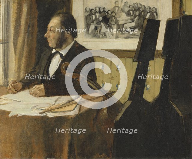 Louis-Marie Pilet, Cellist in the Orchestra of the Paris Opera, 1868-1869. Artist: Degas, Edgar (1834-1917)
