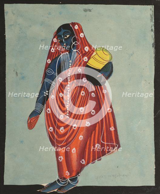 Vishnu in Female Form of Mohini Carrying Amrita for the Gods, 1800s. Creator: Unknown.