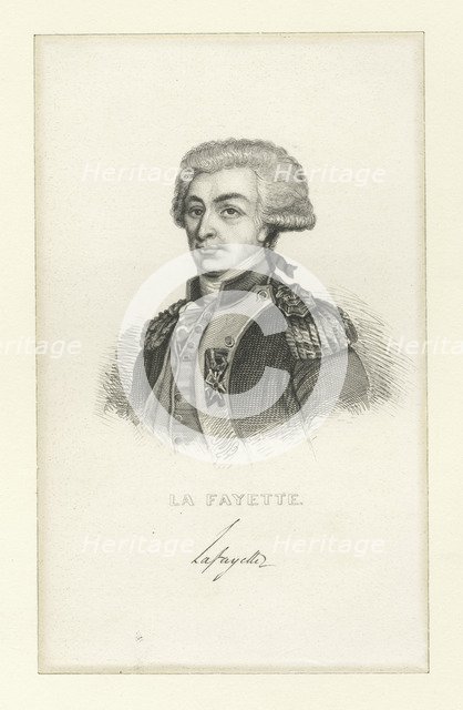 Portrait of Gilbert Motier the Marquis De La Fayette (1757-1834), .