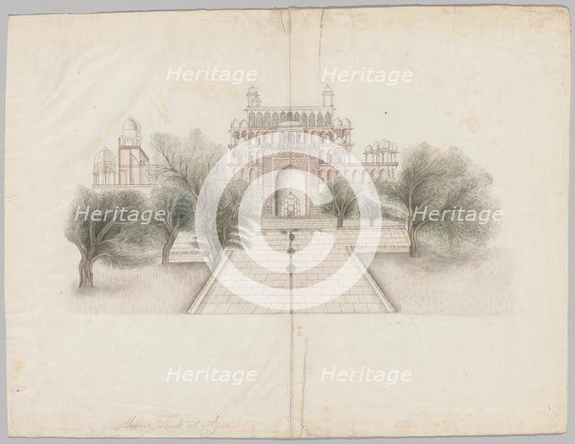 The Mausoleum of Akbar at Secundrabad, early 19th century. Creator: Unknown.