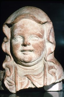 Etruscan Terracotta, Head of a child from Vulci, 1st century BC. Artist: Unknown.
