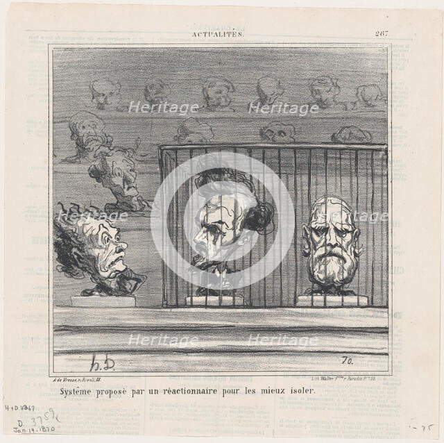 Systême propose par un réactionnaire pour les mieux isoler, 1870. Creator: Honore Daumier.