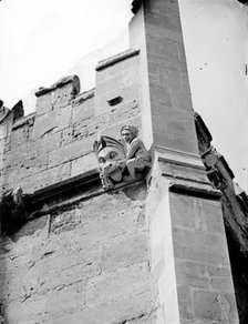 Detail of grotesques in Magdalen College Cloister, Oxford, Oxfordshire, c1860-c1922. Artist: Henry Taunt