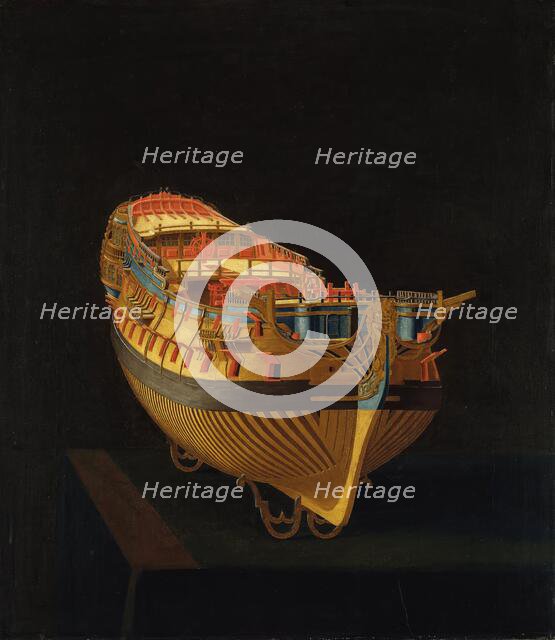 Model of a Ship, Bow View, 1740. Creator: Anon.