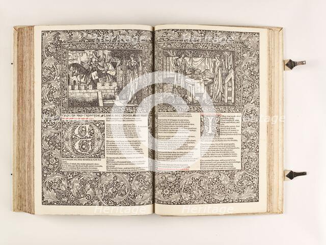 The Kelmscott Chaucer - The Works of Geoffrey Chaucer Now Newly Imprinted, 1896. Creator: Sir Edward Coley Burne-Jones.