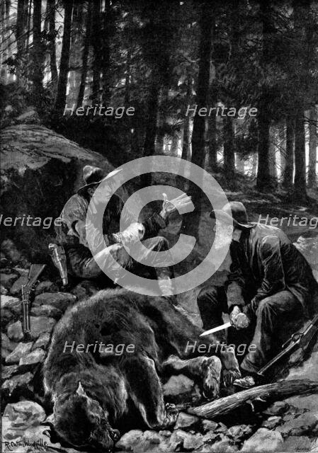 Bear-Hunters in Montana: victors and vanquished, 1895. Creator: George Meisenbach.