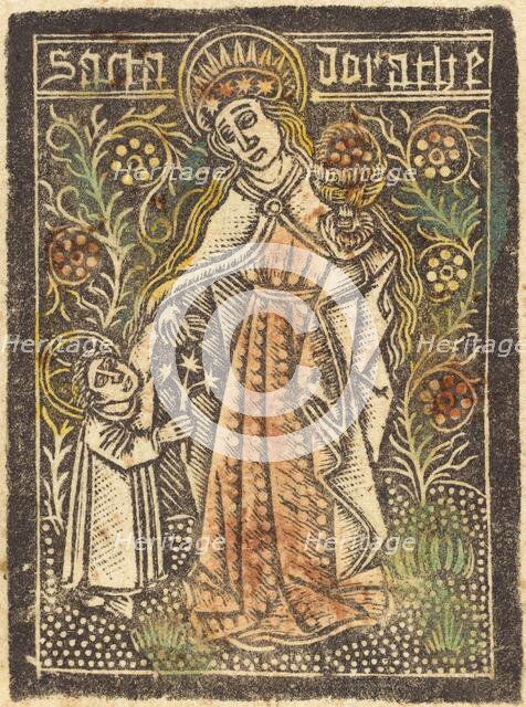 Saint Dorothy, 1460/1480. Creator: Workshop of the Master of the Aachen Madonna.