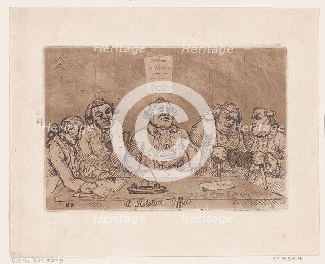 A Rotation Office, June 8, 1774., June 8, 1774. Creator: Thomas Rowlandson.