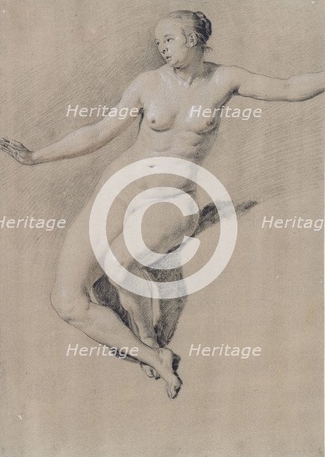 Seated female nude. Artist: Velde, Adriaen, van de (1636-1672)