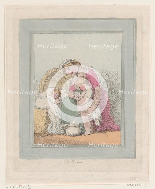 The Nursery, 1799?., 1799?. Creator: Thomas Rowlandson.