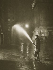 Cleaning the streets of Billingsgate, London, 20th century. Artist: Unknown