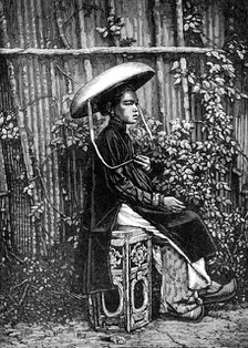 Sketches of Annam, Cochin China: a native lady, 1883. Creator: Kemp.