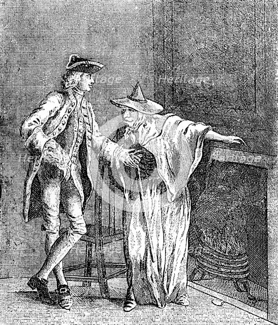 'The Gypsey conversing with ye Inspector General of Great Britain,' c1753. Artist: Unknown