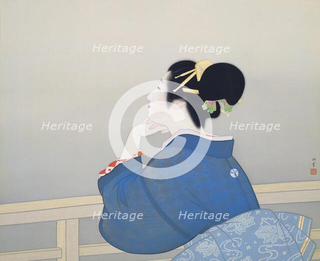 Woman Waiting for the Moon to Rise, 1944. Creator: Shoen, Uemura (1875-1949).