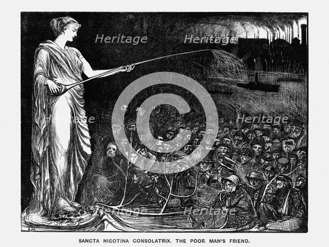 'Sancta Nicotina Consolatrix. The Poor Man's Friend', 1869. Artist: George du Maurier