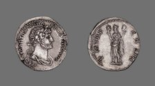 Denarius (Coin) Portraying Emperor Hadrian, 119-22, issued by Hadrian. Creator: Unknown.