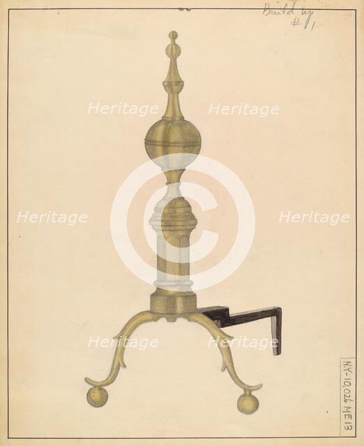 Andiron, 1935/1942. Creator: E.N. Dunne.
