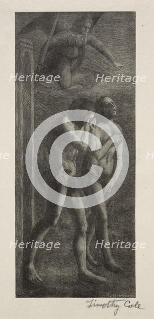 Old Italian Masters: The Expulsion from Paradise, 1888. Creator: Timothy Cole (American, 1852-1931).